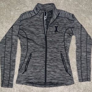 Illinois Gray Full-Zip Sweater
